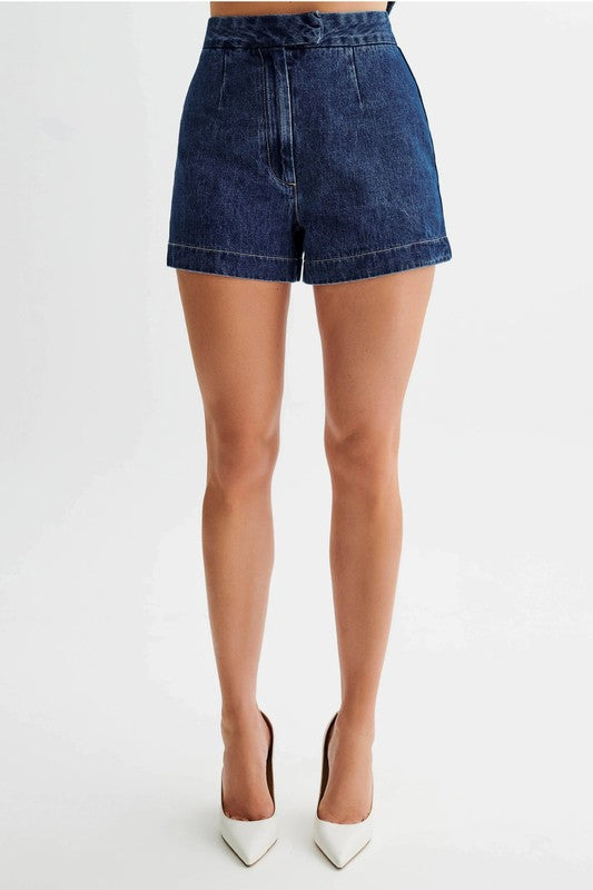 Denim two-piece short set