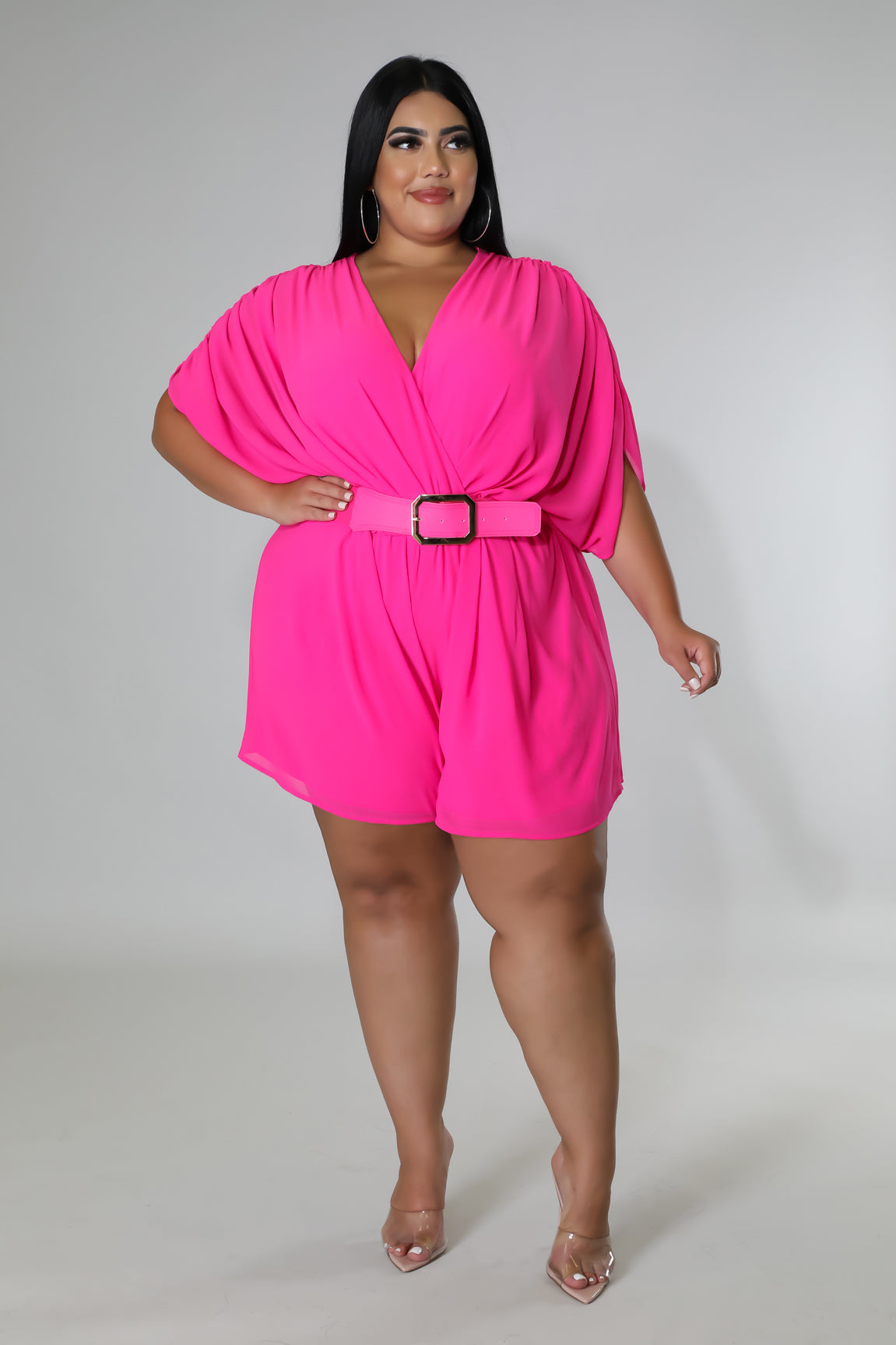 Plus Size Hot Pink Romper